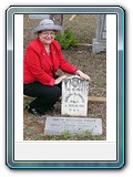 Martha Hartzog at J. W. Polley Grave, Floresville, Texas